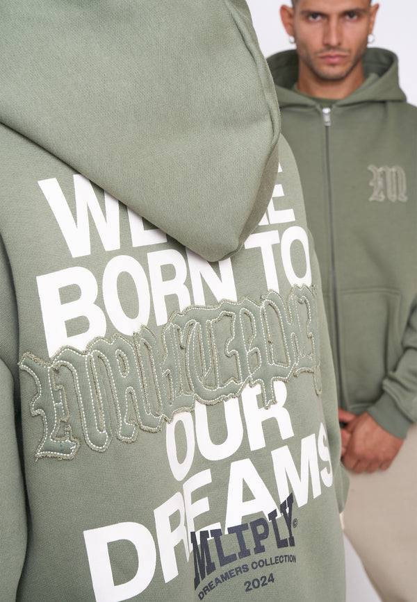 Multiply Spparel Oversize Zip Hoodie DEFENSE Four Leaf Clover