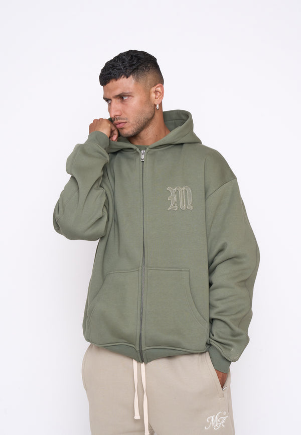 Multiply Spparel Oversize Zip Hoodie DEFENSE Four Leaf Clover