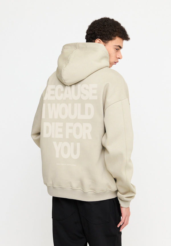 Multiply Spparel Oversize Zip Hoodie DIE FOR YOU Cement