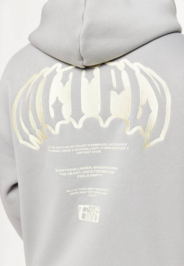 Multiply Spparel Oversize Zip Hoodie FADING FAITH Ultimate Grey