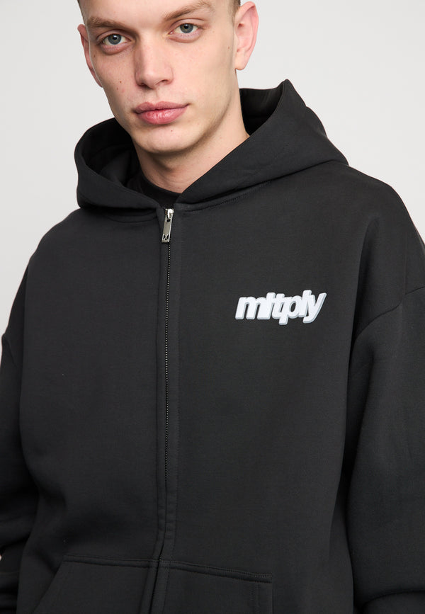 Multiply Spparel Oversize Zip Hoodie HEAT Black Soda Washed