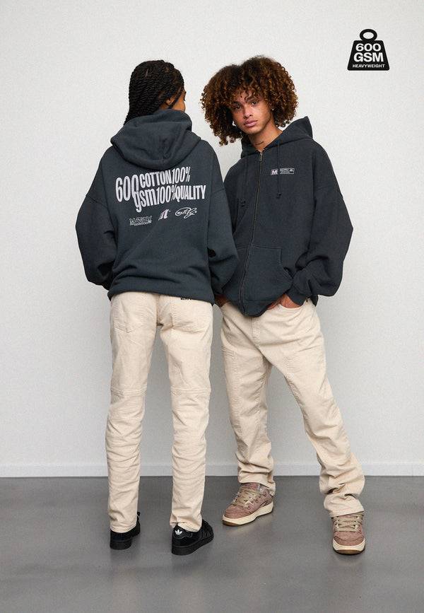 Multiply Spparel Oversize Zip Hoodie HEAVY Black Soda