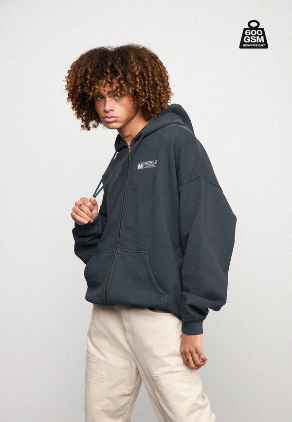 Multiply Spparel Oversize Zip Hoodie HEAVY Black Soda