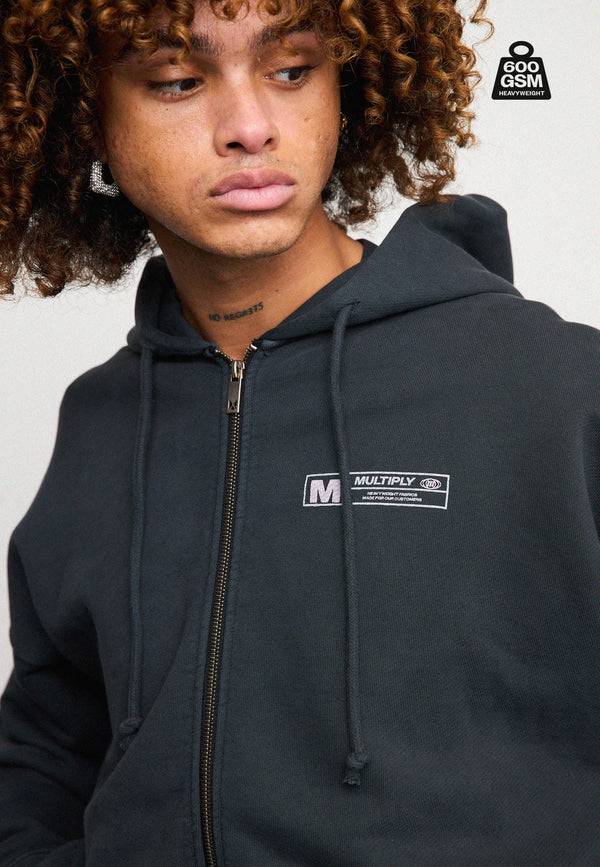 Multiply Spparel Oversize Zip Hoodie HEAVY Black Soda