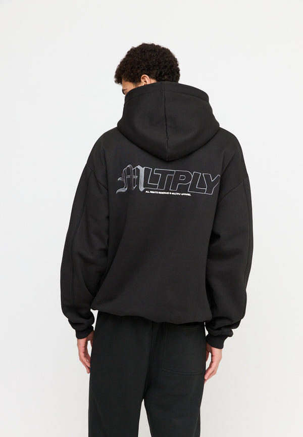 Multiply Spparel Oversize Zip Hoodie IMPACT Black Soda Washed