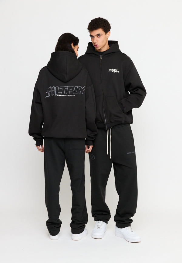 Multiply Spparel Oversize Zip Hoodie IMPACT Black Soda Washed