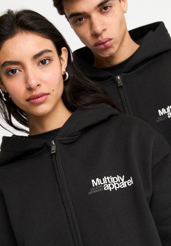 Multiply Spparel Oversize Zip Hoodie IMPACT Black Soda Washed