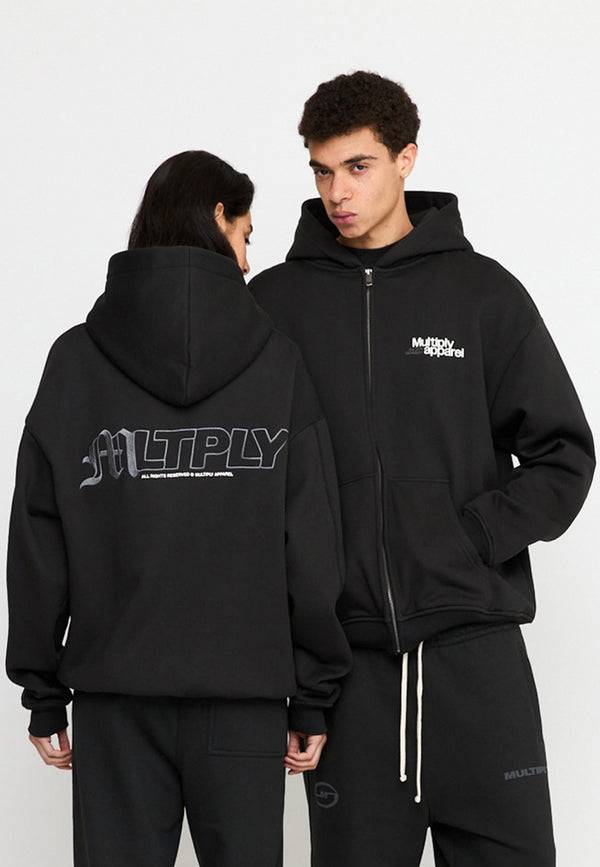 Multiply Spparel Oversize Zip Hoodie IMPACT Black Soda Washed