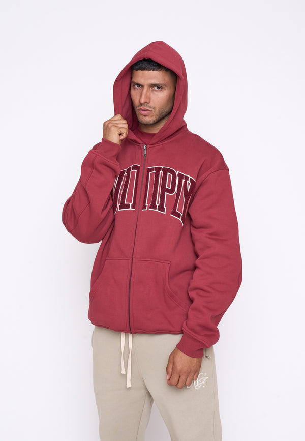 Multiply Spparel Oversize Zip Hoodie MAJOR Ruby Wine