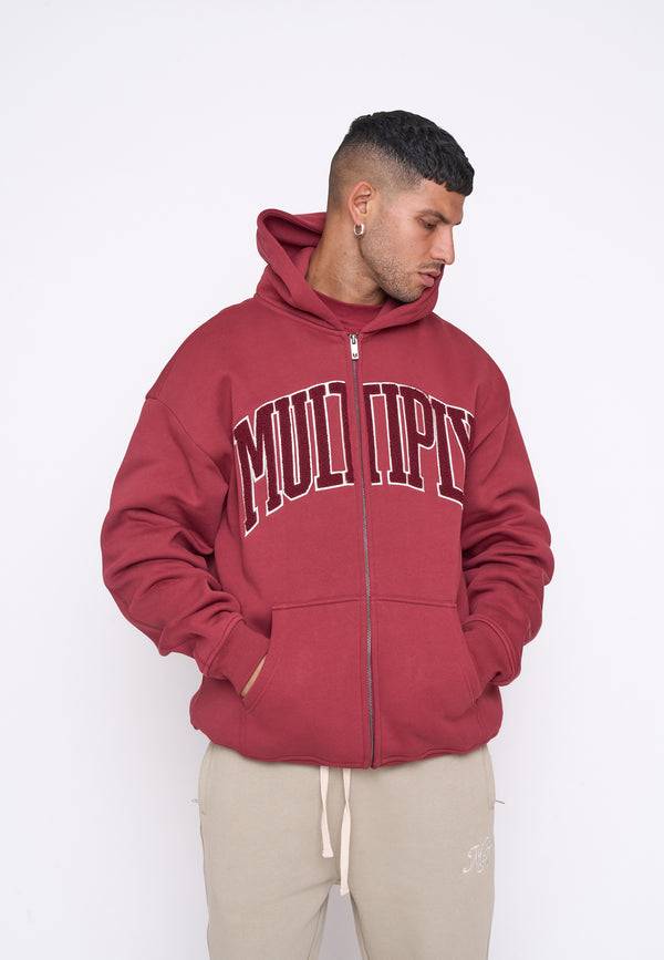 Multiply Spparel Oversize Zip Hoodie MAJOR Ruby Wine