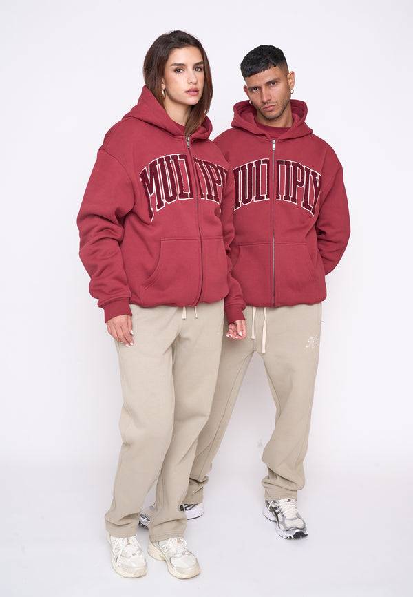 Multiply Spparel Oversize Zip Hoodie MAJOR Ruby Wine