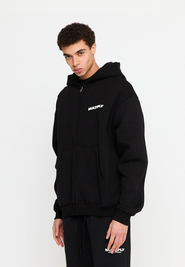 Multiply Spparel Oversize Zip Hoodie MULTIPLY Black