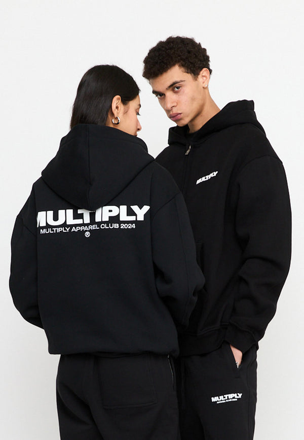 Multiply Spparel Oversize Zip Hoodie MULTIPLY Black