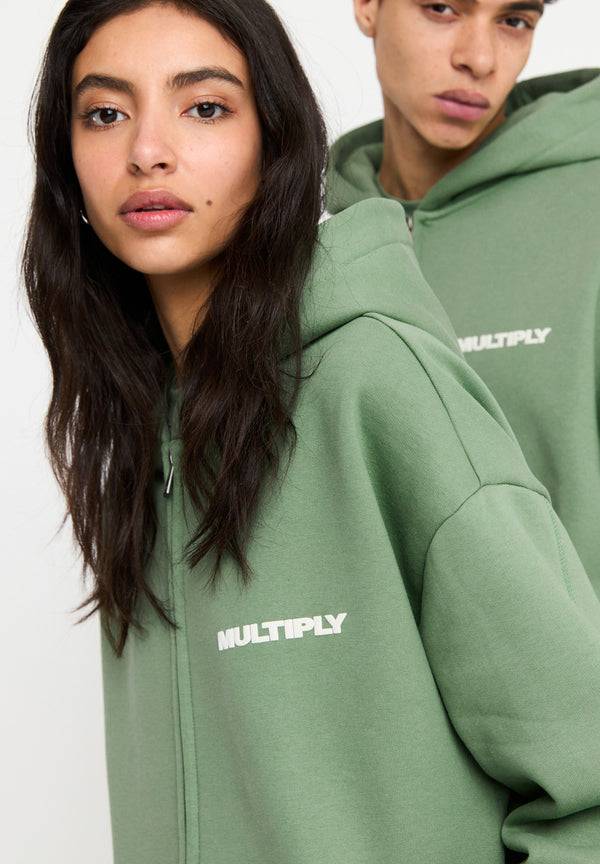 Multiply Spparel Oversize Zip Hoodie MULTIPLY Hedge Green