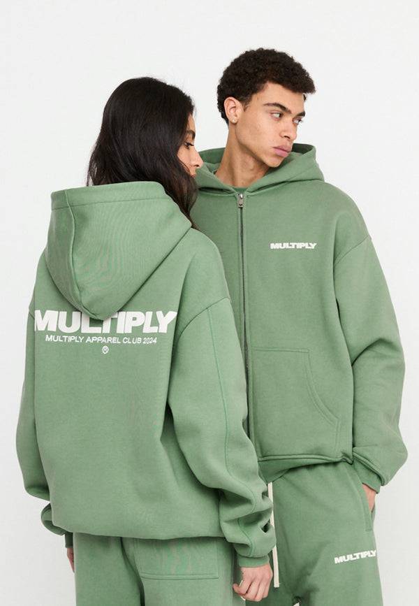 Multiply Spparel Oversize Zip Hoodie MULTIPLY Hedge Green