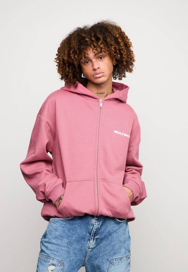 Multiply Spparel Oversize Zip Hoodie MULTIPLY Rose Wine