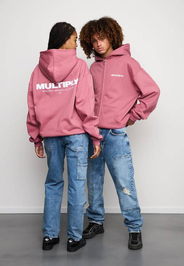 Multiply Spparel Oversize Zip Hoodie MULTIPLY Rose Wine