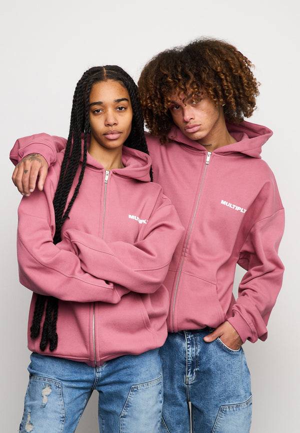Multiply Spparel Oversize Zip Hoodie MULTIPLY Rose Wine