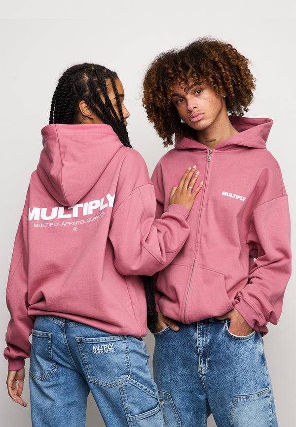 Multiply Spparel Oversize Zip Hoodie MULTIPLY Rose Wine