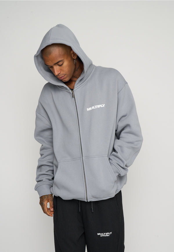 Multiply Spparel Oversize Zip Hoodie MULTIPLY Ultimate Grey