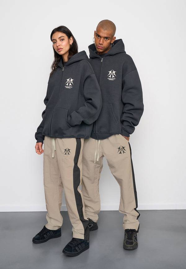 Multiply Spparel Oversize Zip Hoodie SKETCH Black Soda Washed