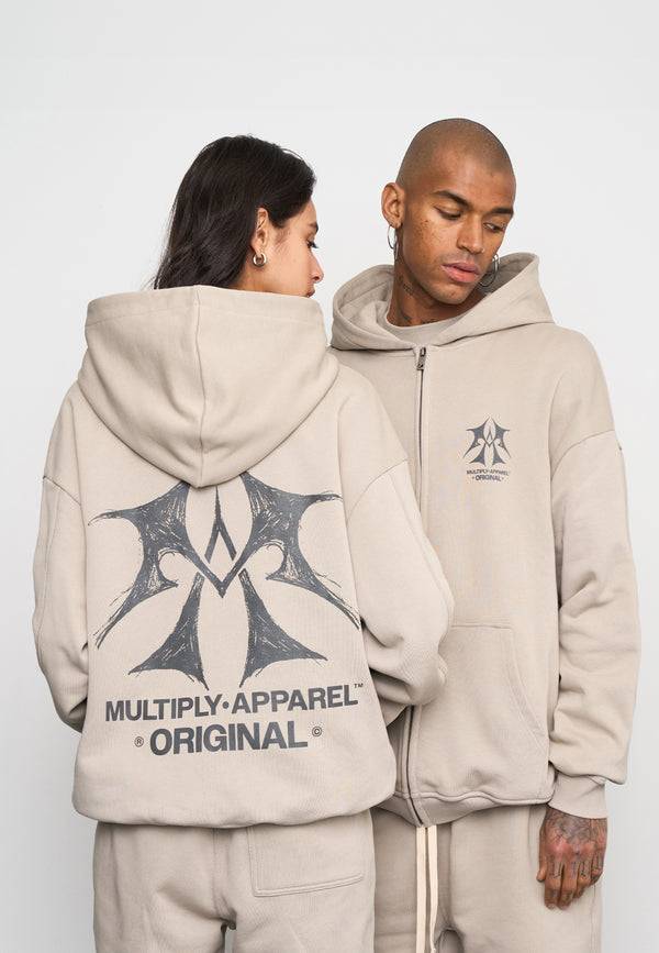 Multiply Spparel Oversize Zip Hoodie SKETCH Vintage Khaki
