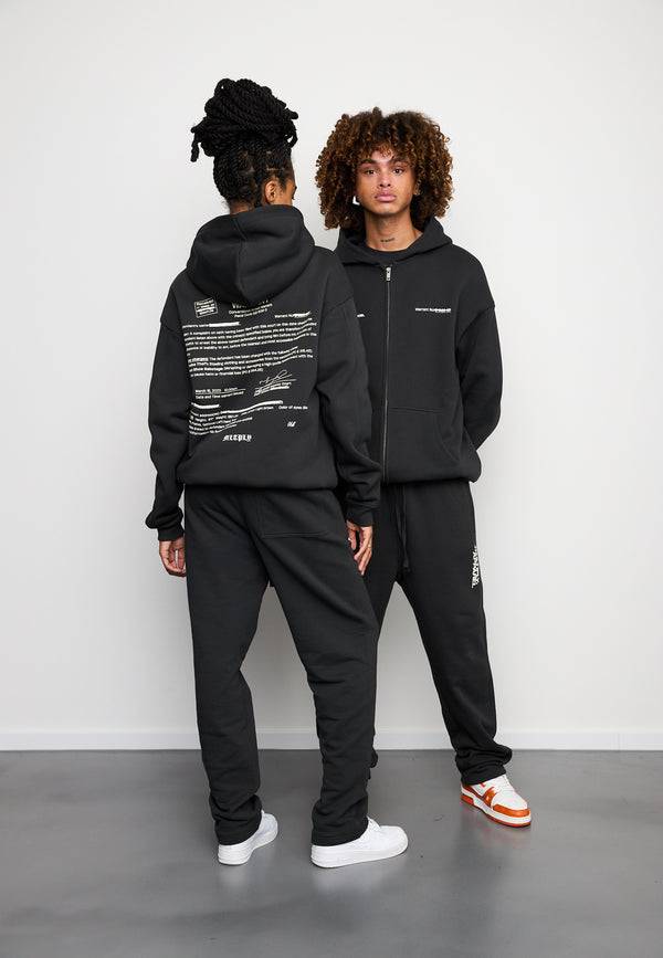 Multiply Spparel Oversize Zip Hoodie SLANDER Black Soda Washed