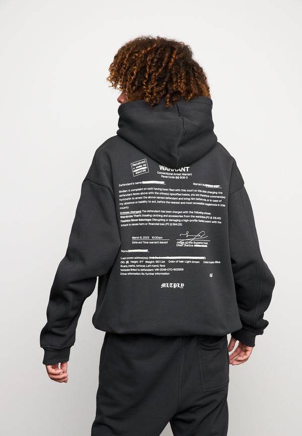 Multiply Spparel Oversize Zip Hoodie SLANDER Black Soda Washed