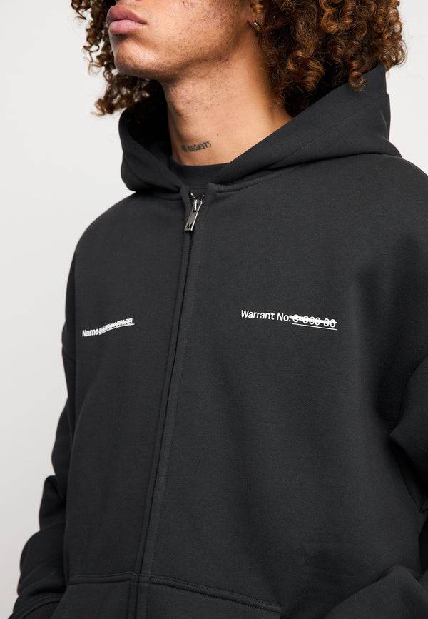 Multiply Spparel Oversize Zip Hoodie SLANDER Black Soda Washed