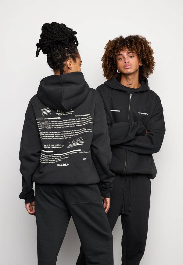 Multiply Spparel Oversize Zip Hoodie SLANDER Black Soda Washed