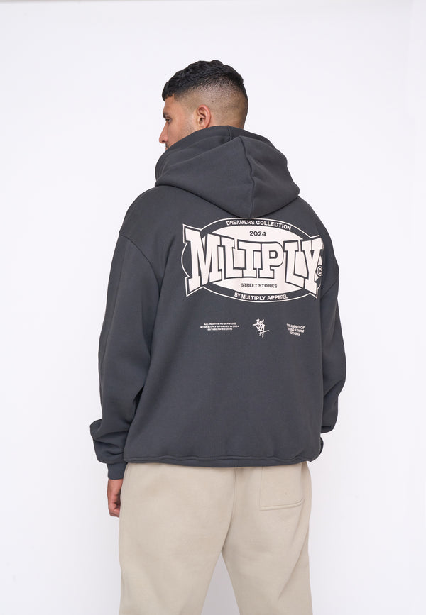 Multiply Spparel Oversize Zip Hoodie STREET Black Soda