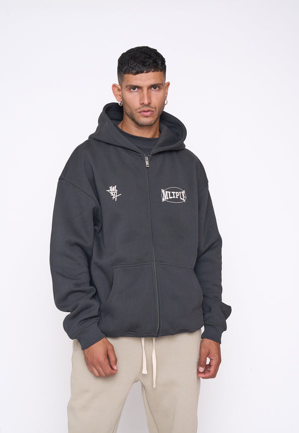 Multiply Spparel Oversize Zip Hoodie STREET Black Soda