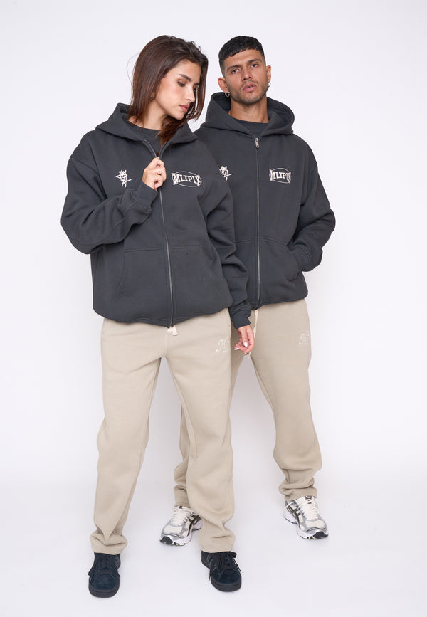 Multiply Spparel Oversize Zip Hoodie STREET Black Soda