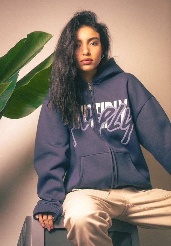 Multiply Spparel Oversize Zip Hoodie STRESS Night Shadow