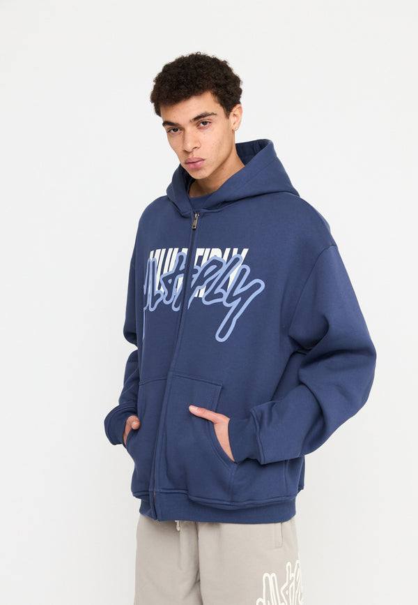 Multiply Spparel Oversize Zip Hoodie STRESS Night Shadow