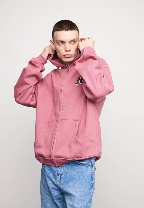 Multiply Spparel Oversize Zip Hoodie SUNNY SIDE Rose Wine