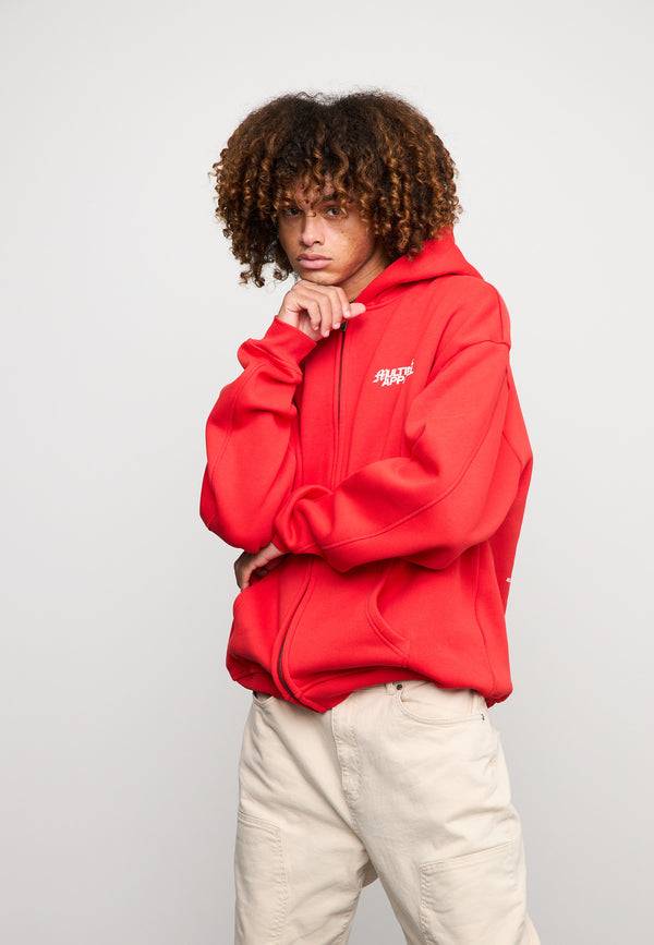 Multiply Spparel Oversize Zip Hoodie TRIAL Flame Scarlet