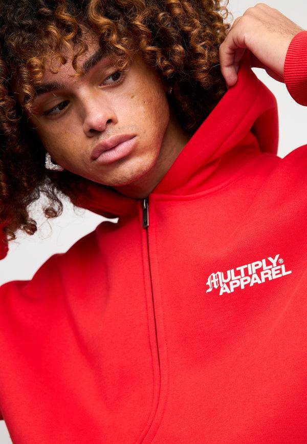 Multiply Spparel Oversize Zip Hoodie TRIAL Flame Scarlet