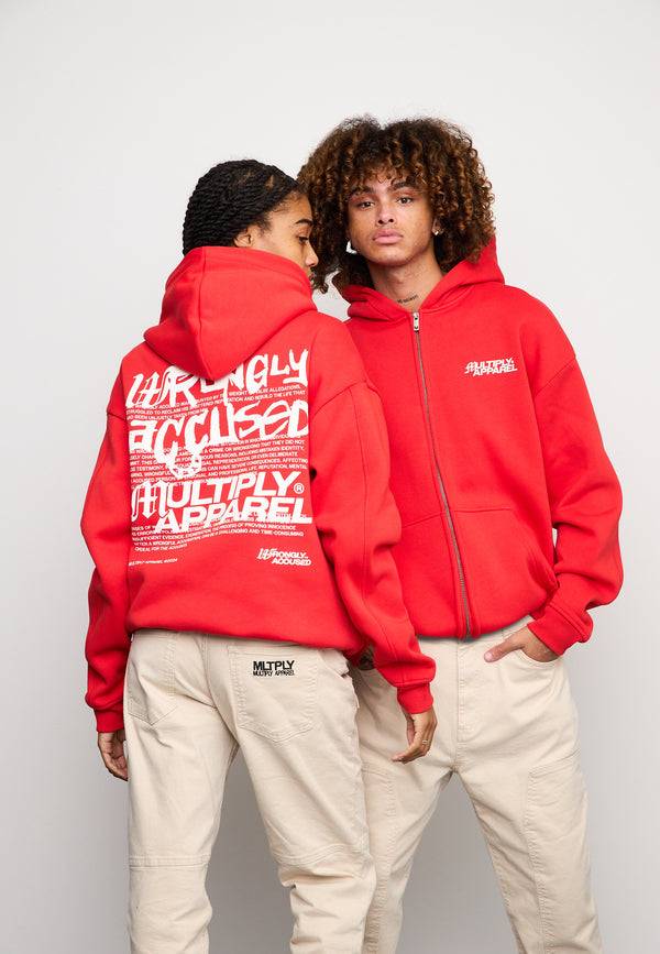 Multiply Spparel Oversize Zip Hoodie TRIAL Flame Scarlet