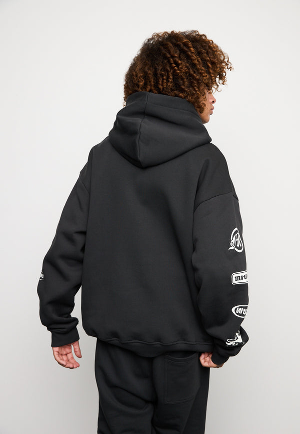 Multiply Spparel Oversize Zip Hoodie TRUTH Black Soda Washed