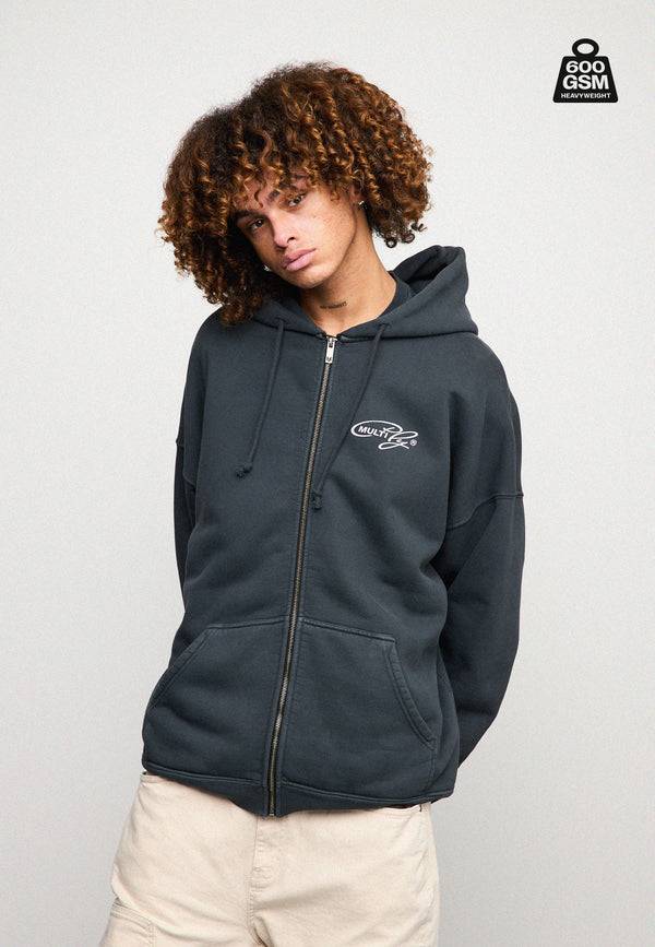 Multiply Spparel Oversize Zip Hoodie WEIGHTY Black Soda