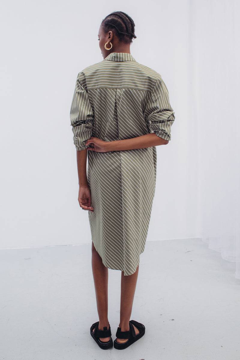 Mykke Hofmann Bio-Baumwoll-Popeline-Kleid Keila In Salbei-grün