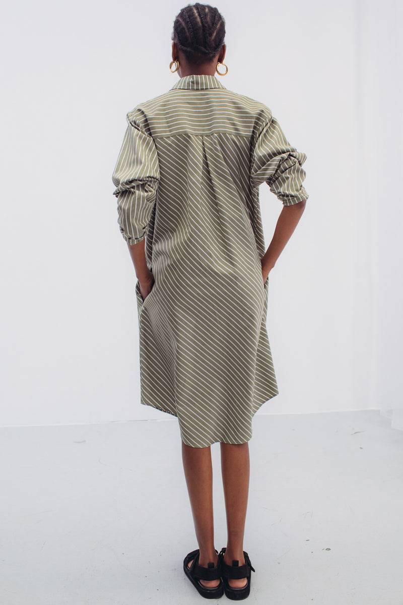 Mykke Hofmann Bio-Baumwoll-Popeline-Kleid Keila In Salbei-grün