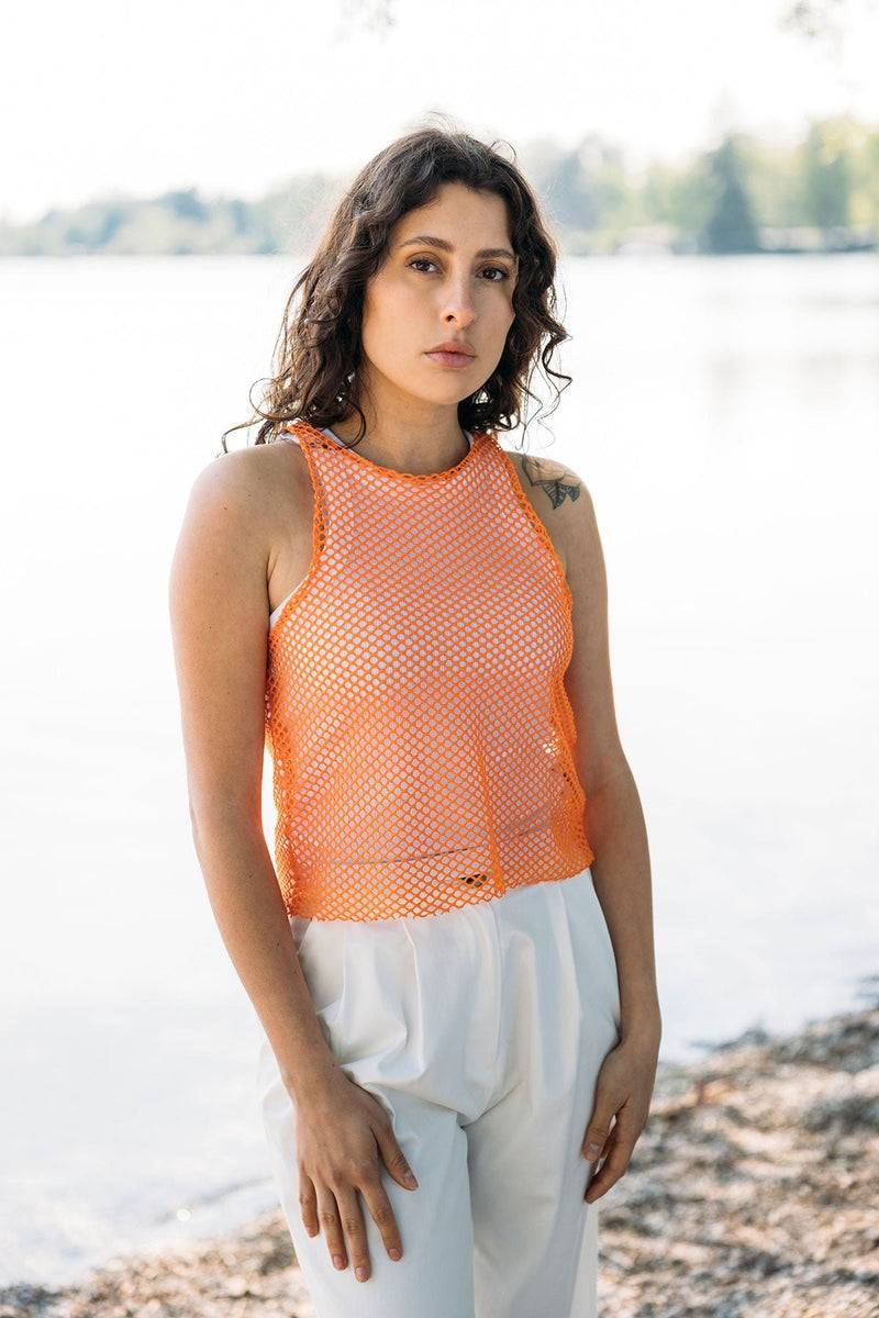 Mykke Hofmann Baumwoll-Mesh-Top Tila