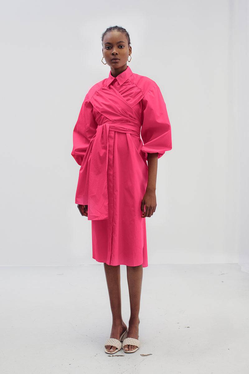 Mykke Hofmann Baumwollpopeline Wickelkleid Keo