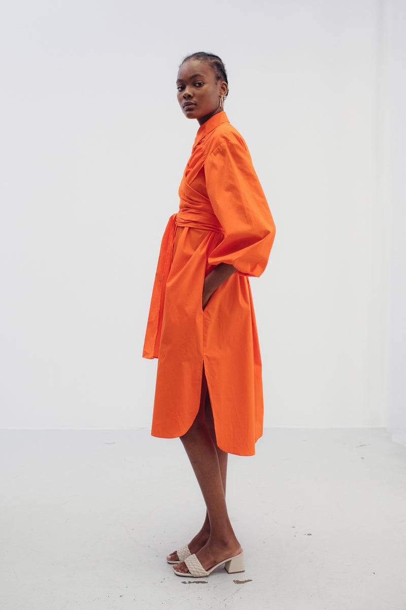 Mykke Hofmann Baumwollpopeline Wickelkleid Keo