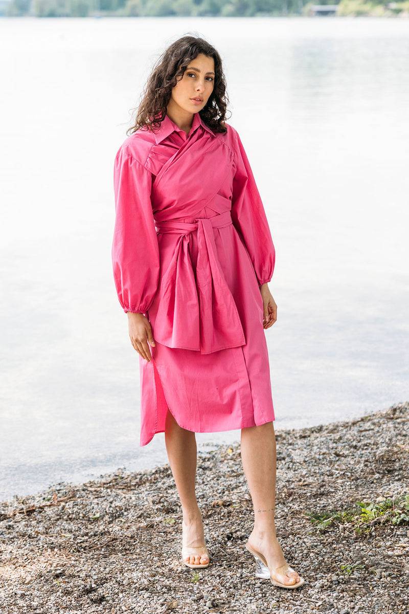 Mykke Hofmann Baumwollpopeline Wickelkleid Keo