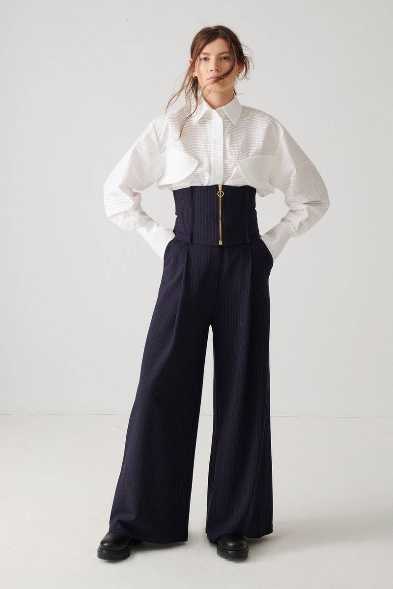 Mykke Hofmann Cotton Plissée Blouse Lon