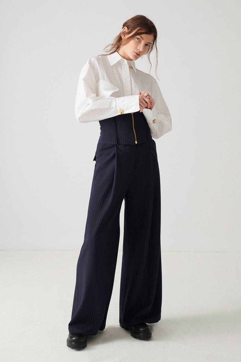 Mykke Hofmann Cotton Plissée Blouse Lon