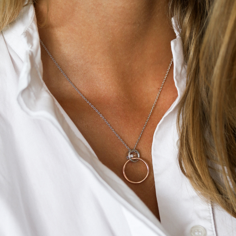 Nana Kay Swinging Silver Halskette Fiancé Rosé